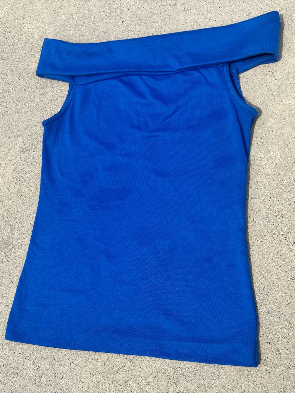 Vintage Royal Blue Off-Shoulder Women's Top